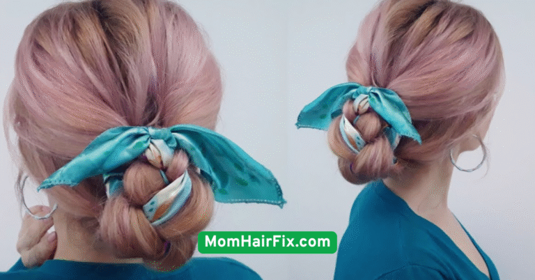 1. Messy Bun with a Scarf