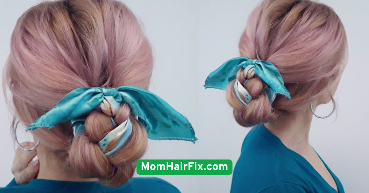 1. Messy Bun with a Scarf