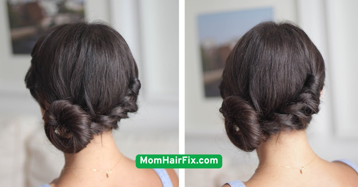Low Twisted Bun with Side Part