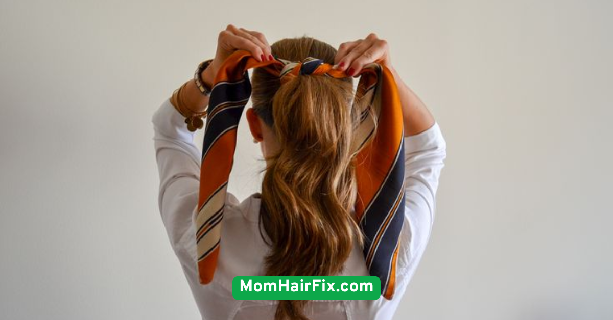 Scarf-Wrapped Ponytail