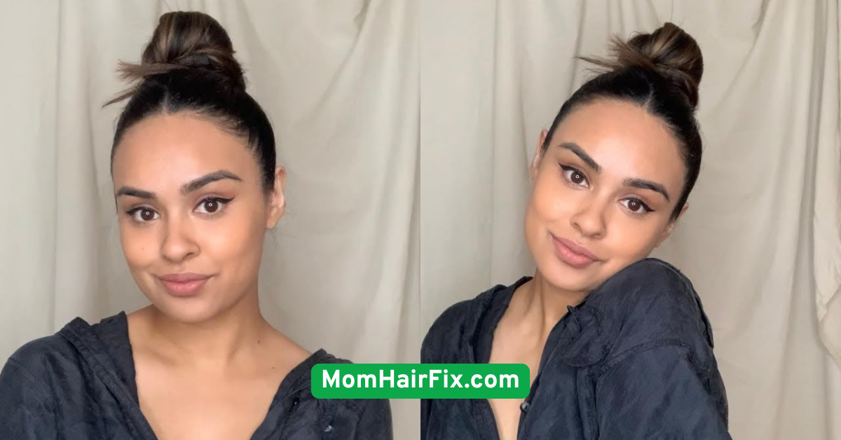 16. Slicked-Back Bun with Center Part