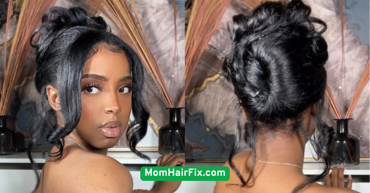 Rolled Bangs with Ponytail