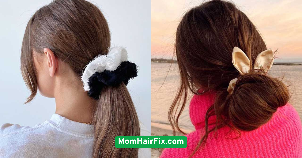 Side Parted Low Pony with Scrunchie