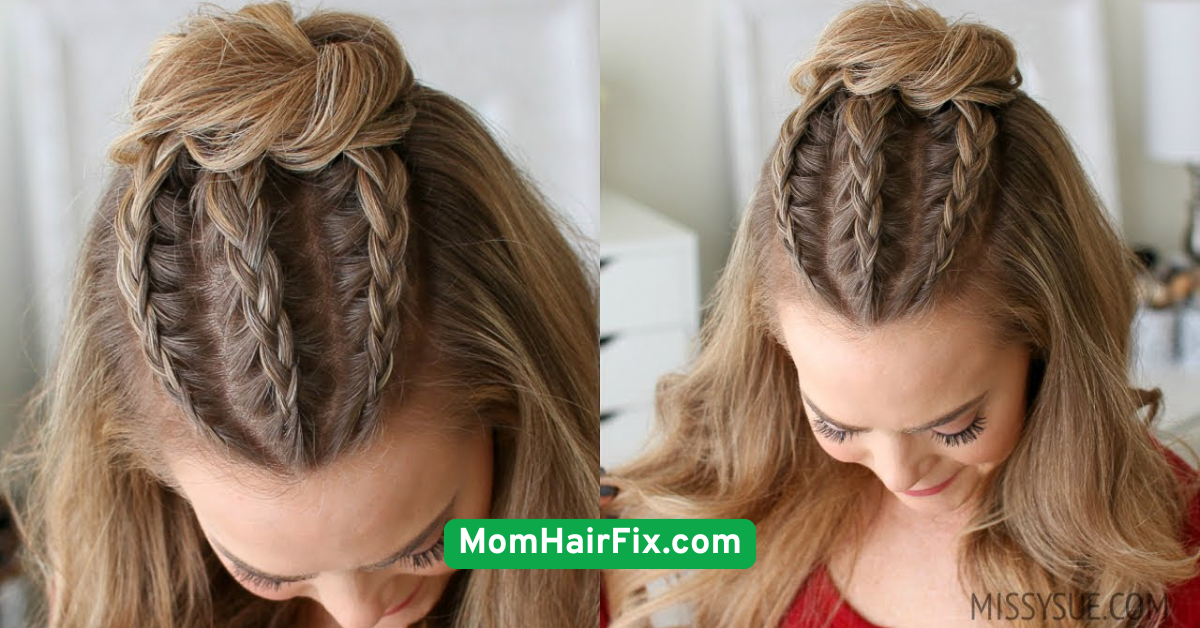 7. Half-Up Mini Bun
