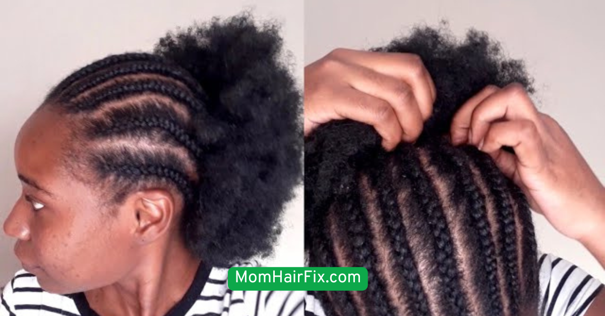  Side Cornrows with Puff