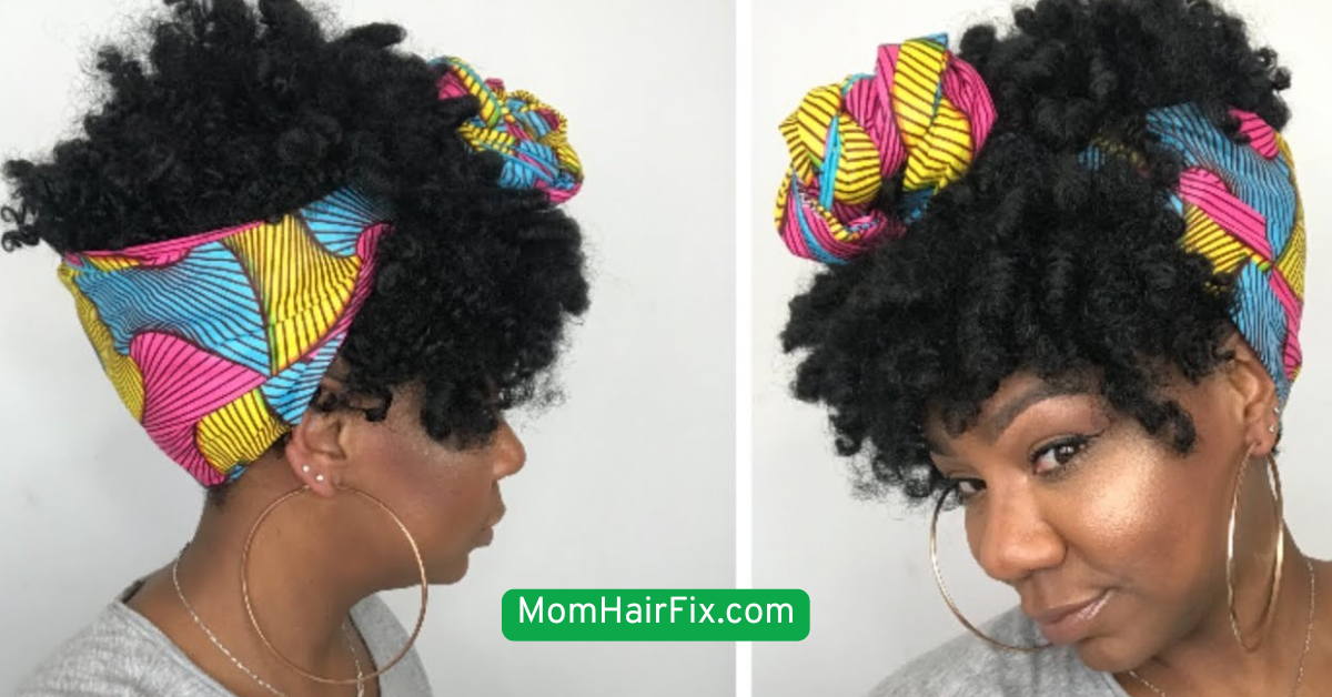 Curly Fro with Headwrap