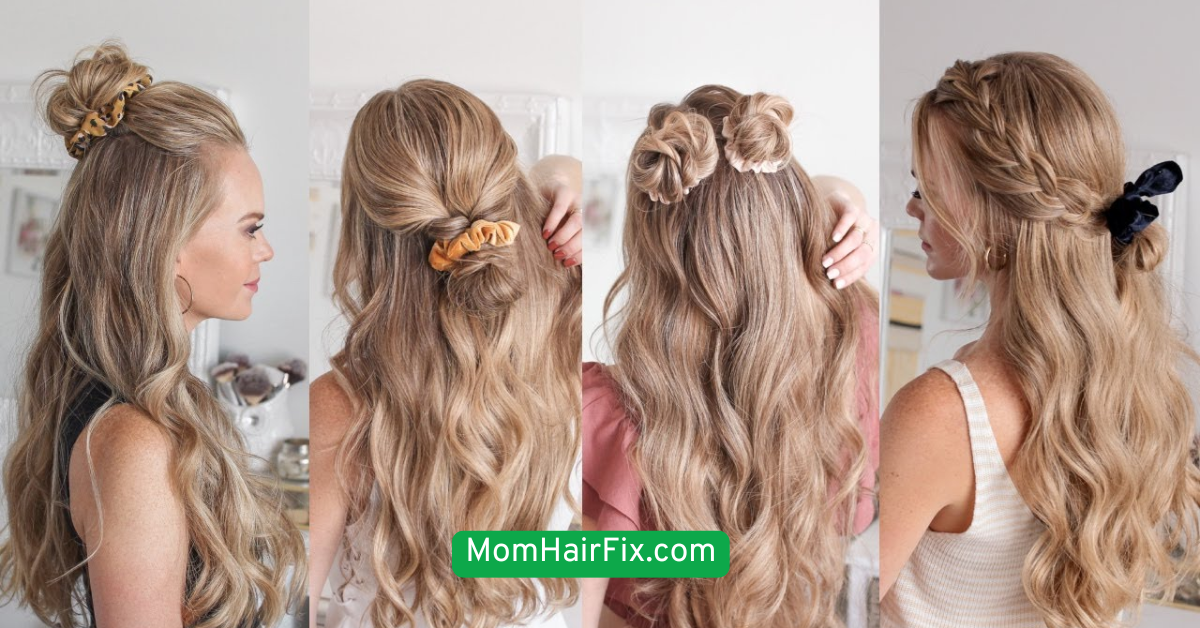  Half-Up Half-Down with Scrunchie