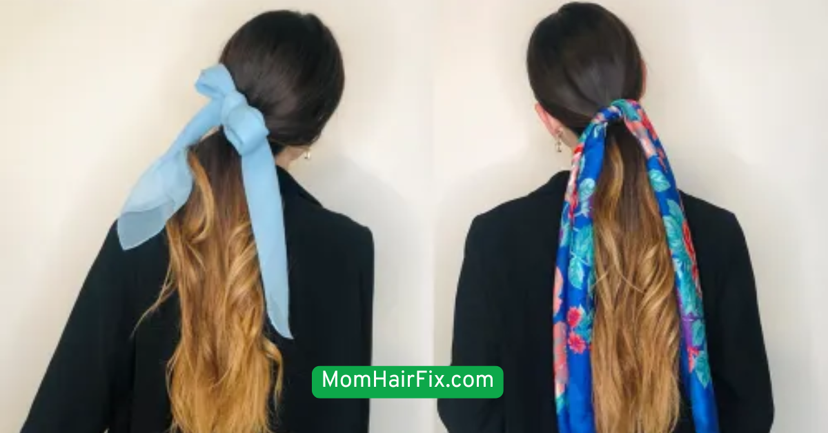 Scarf-Wrapped Ponytail