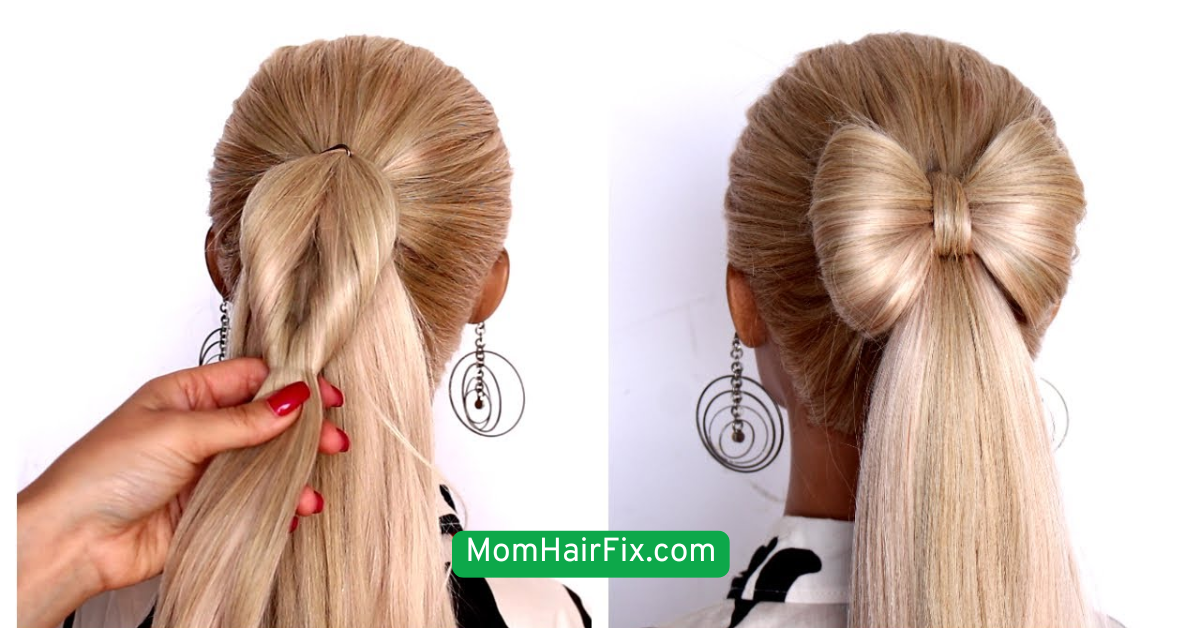  Side Ponytail with Ribbon